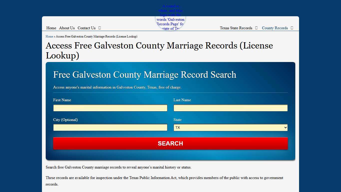 Access Free Galveston County Marriage Records (License Lookup)